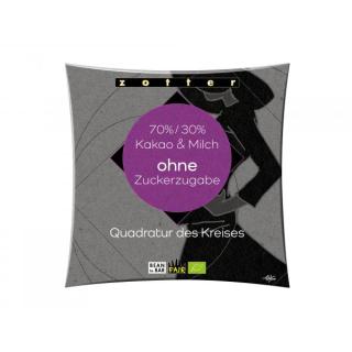 Quadratur des Kreises - 70% / 30% Milchschoko ohne Zuckerzugabe