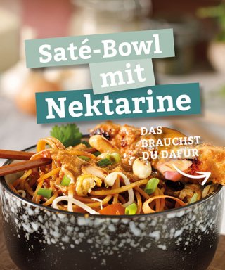 Saté-Bowl mit Nektarine