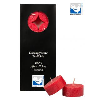 Stearin-Teelicht rot